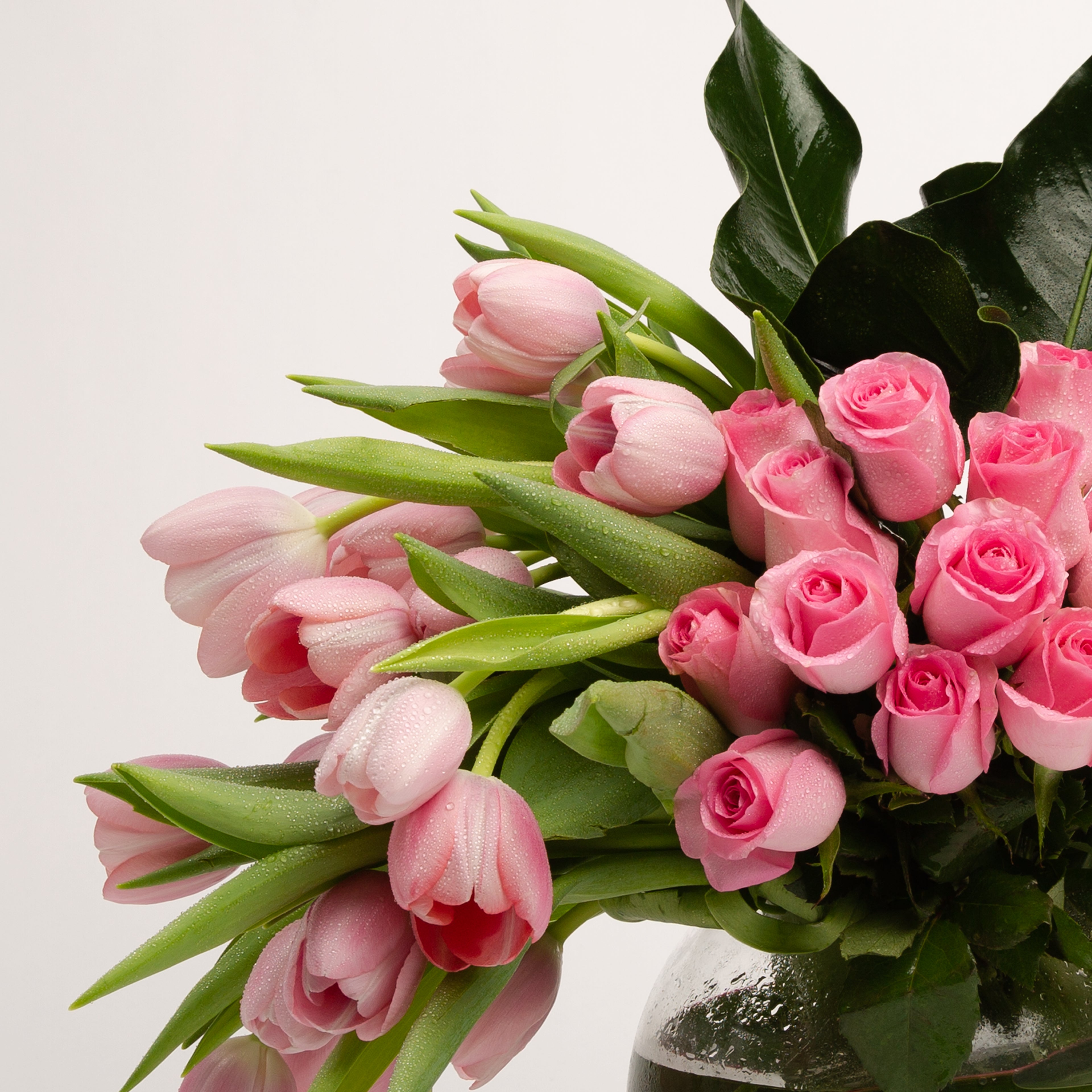 Bouquet Of Tulips And Roses